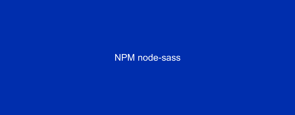 NPM node-sass